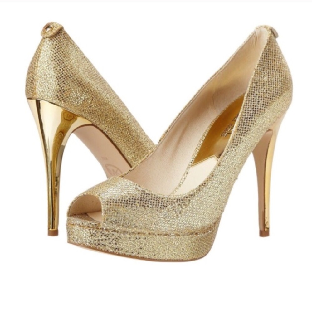 Like New Michael Kors York Platform Glitter Pumps